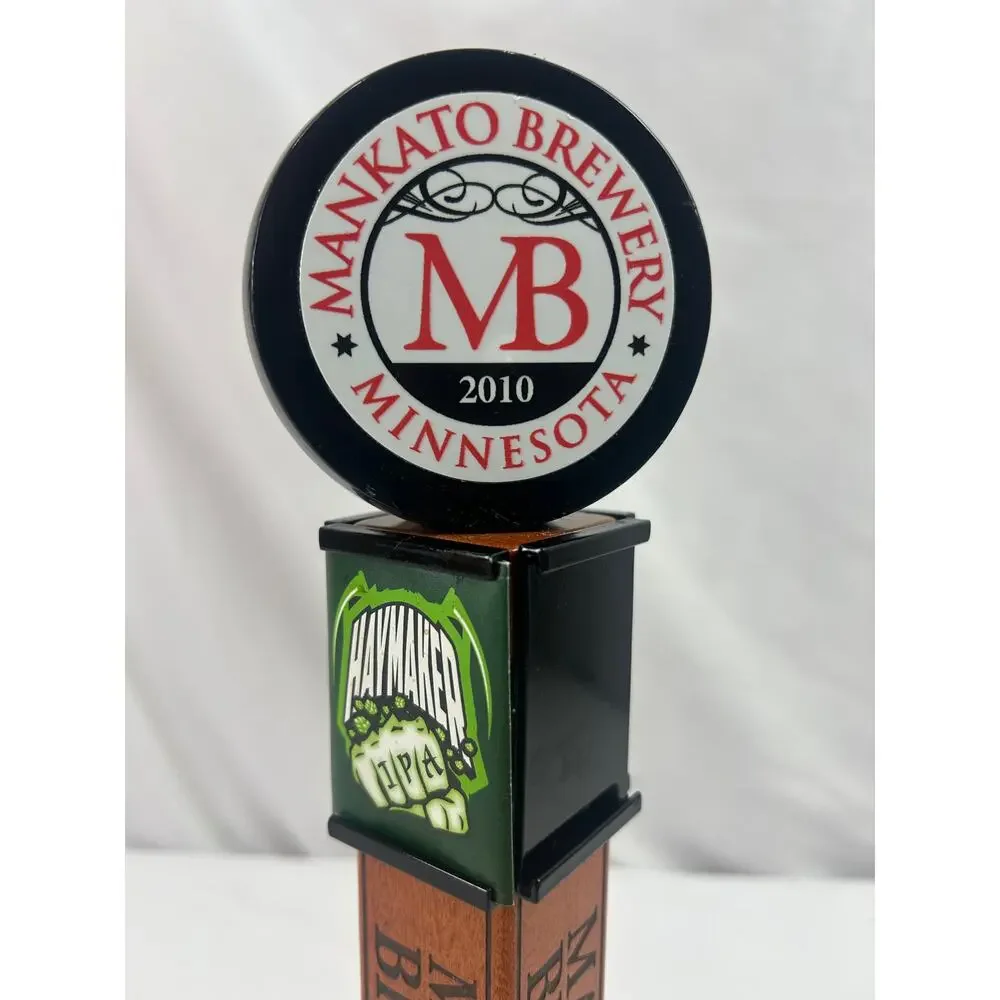 Mankato Brewery Haymaker IPA Beer Tap Handle Minnesota Wood Breweriana 10in